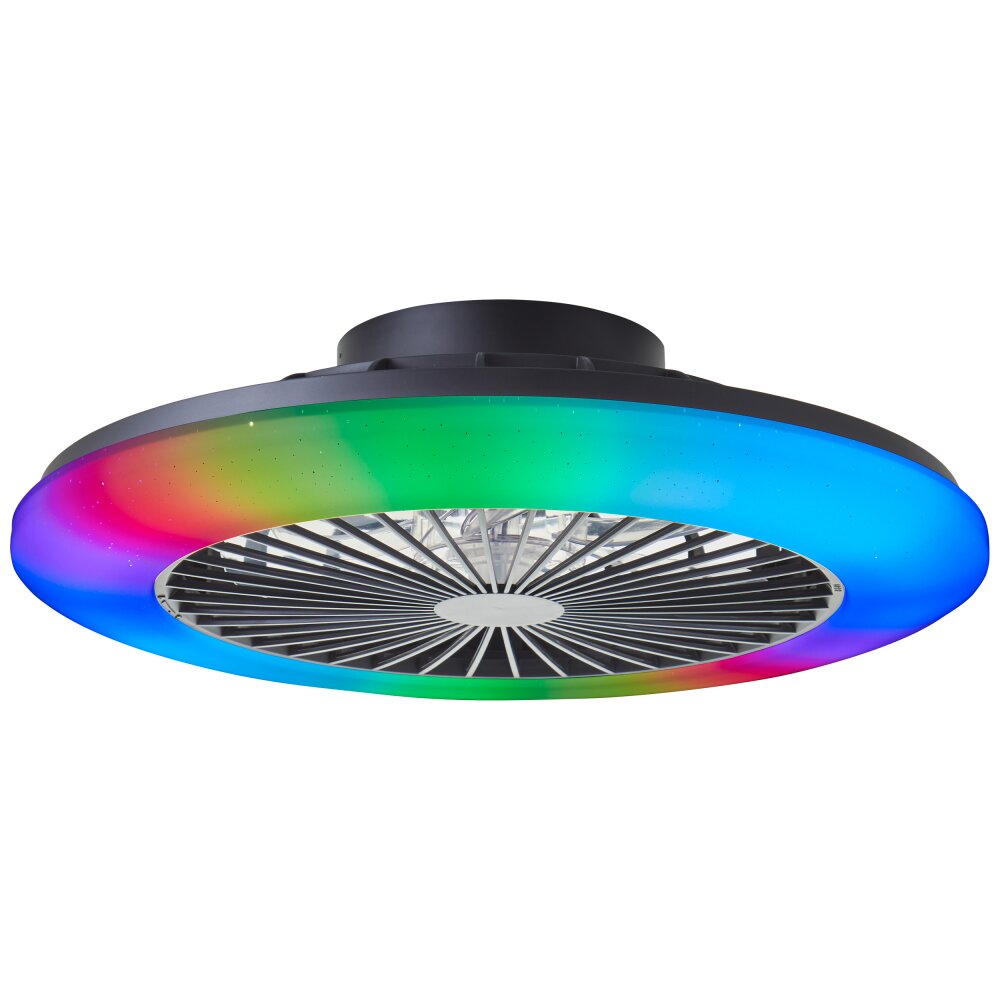 Brilliant Salerno Taklampa LED Svart, 1-ljuskällor, Fjärrkontroll main product photo