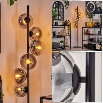 Gastor Golvlampa - Glas 15 cm Klart, Rökfärger, 6-ljuskällor