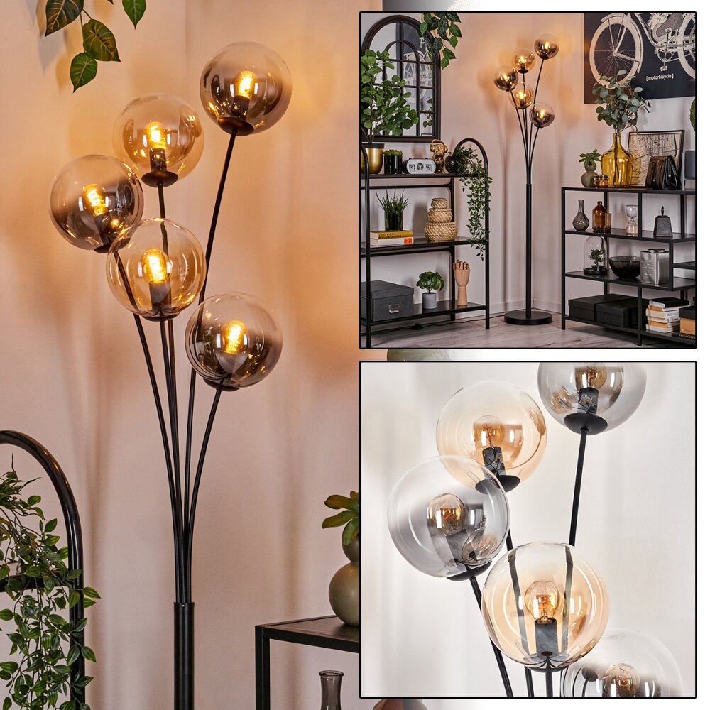 Gastor Golvlampa - Glas 15 cm Amber, Klart, Rökfärger, 5-ljuskällor main product photo