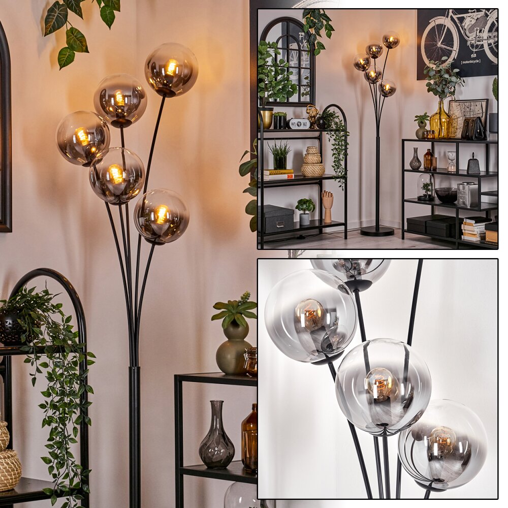 Gastor Golvlampa - Glas 15 cm Klart, Rökfärger, 5-ljuskällor main product photo