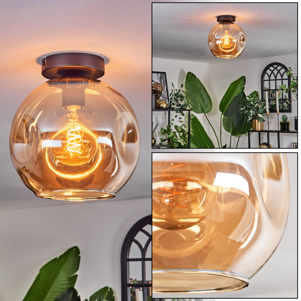 Ripoll Taklampa - Glas 25 cm Amber, 1-ljuskällor main product photo