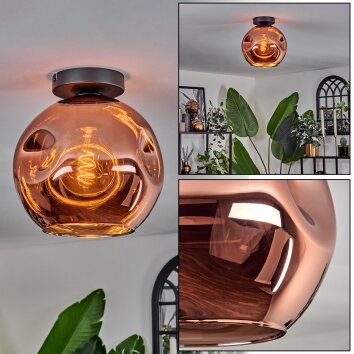 Ripoll Taklampa - Glas 25 cm Kopparfärg, 1-ljuskällor