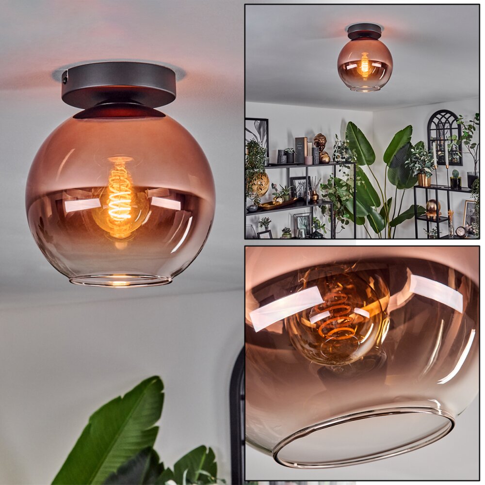 Koyoto Taklampa 20 cm Klart, Kopparfärg, 1-ljuskällor main product photo