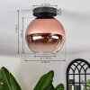 Koyoto Taklampa - Glas 20 cm Klart, Kopparfärg, 1-ljuskällor