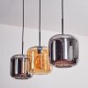 Lauden Pendellampa - Glas 25 cm Amber, Krom, 3-ljuskällor