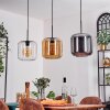 Lauden Pendellampa - Glas 25 cm Amber, Krom, Klart, 3-ljuskällor