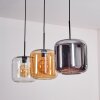 Lauden Pendellampa - Glas 25 cm Amber, Krom, Klart, 3-ljuskällor