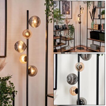 Remaisnil Golvlampa - Glas 10 cm, 12 cm Svart, 5-ljuskällor