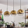 Ripoll Pendellampa - Glas 30 cm Guld, Klart, 3-ljuskällor