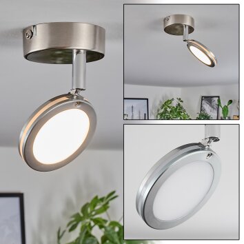 Sarnadinha Taklampa LED Nickel matt, 1-ljuskällor Sarnadinha Taklampa LED Nickel matt, 1-ljuskällor