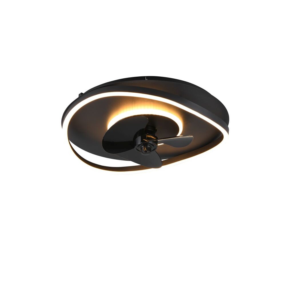 Reality SORTLAND Takfläkt LED Svart, 1-ljuskällor, Fjärrkontroll main product photo