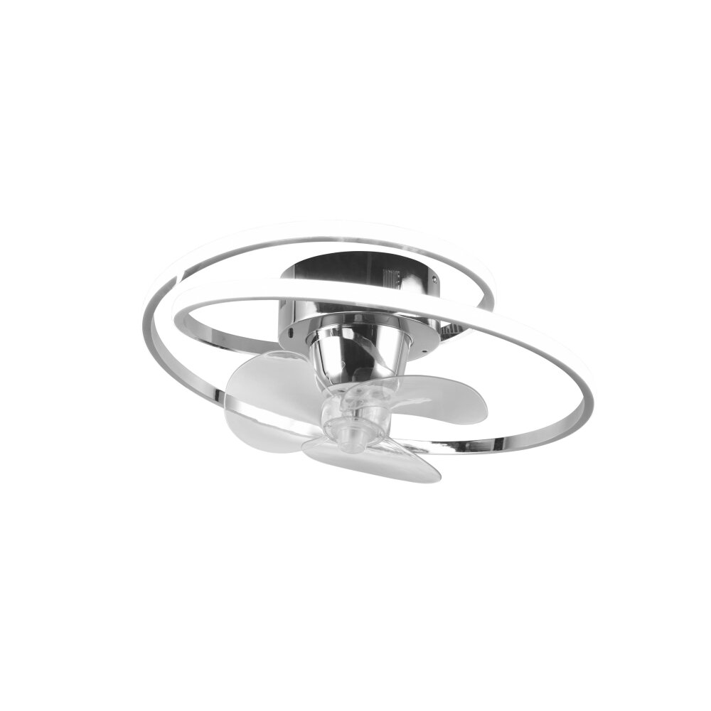 Reality UMEA Takfläkt LED Krom, 1-ljuskällor, Fjärrkontroll main product photo