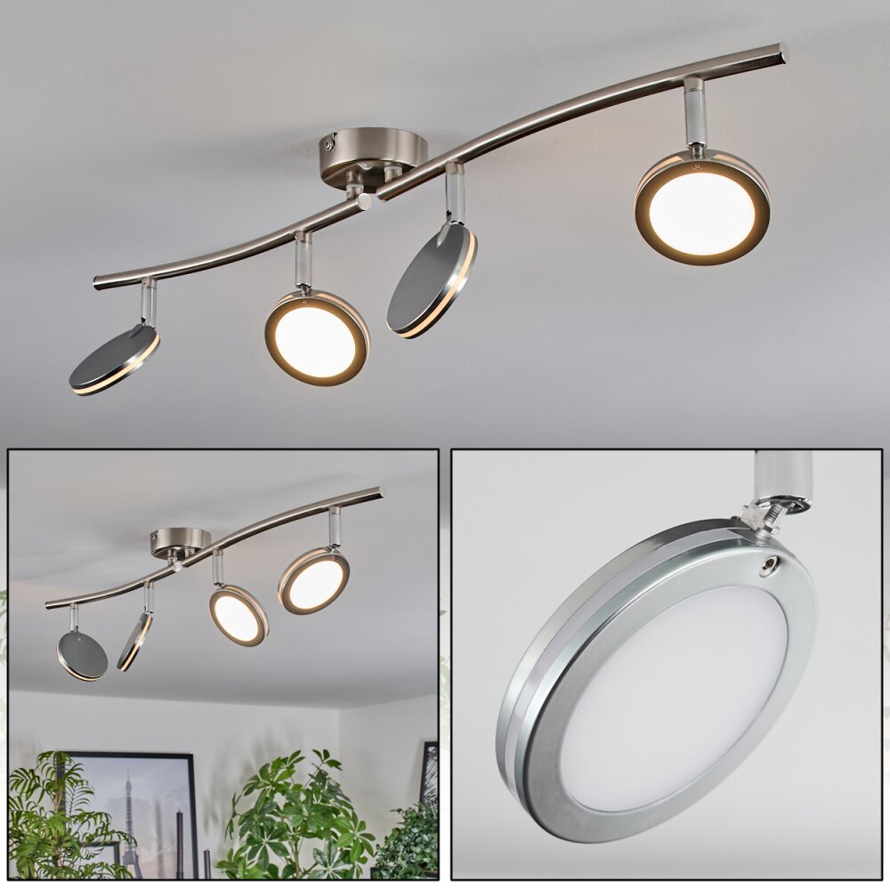 Sarnadinha Taklampa LED Nickel matt, 4-ljuskällor main product photo
