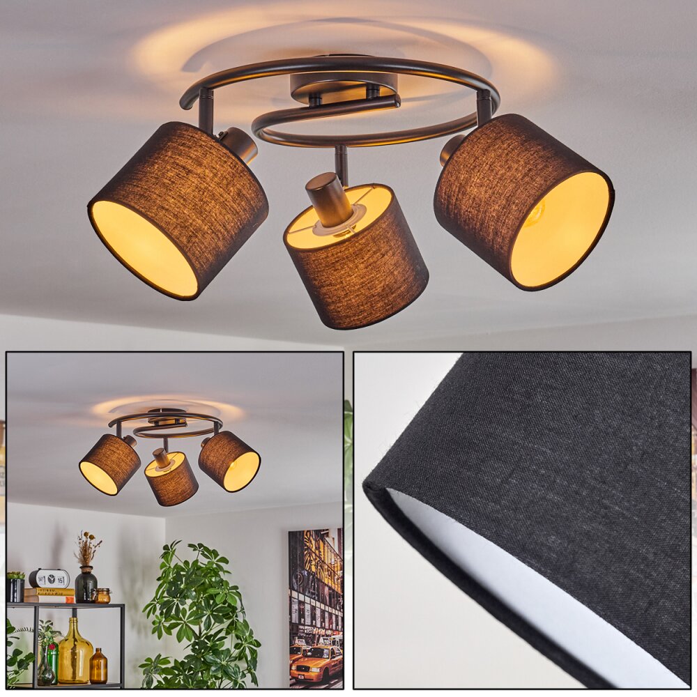 Bassagoda Taklampa Svart, 3-ljuskällor main product photo