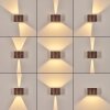 Tamarin vägglampa utomhus, Up & Down Lampa, Vägglampa LED träoptik, Svart, 1-ljuskällor