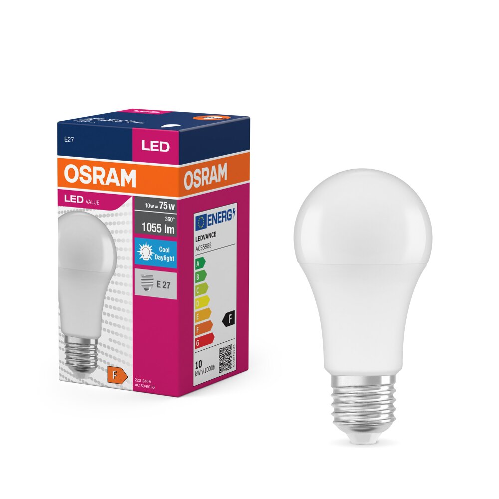 Osram E27 LED 10 Watt dagsljusvit 1055 Lumen main product photo