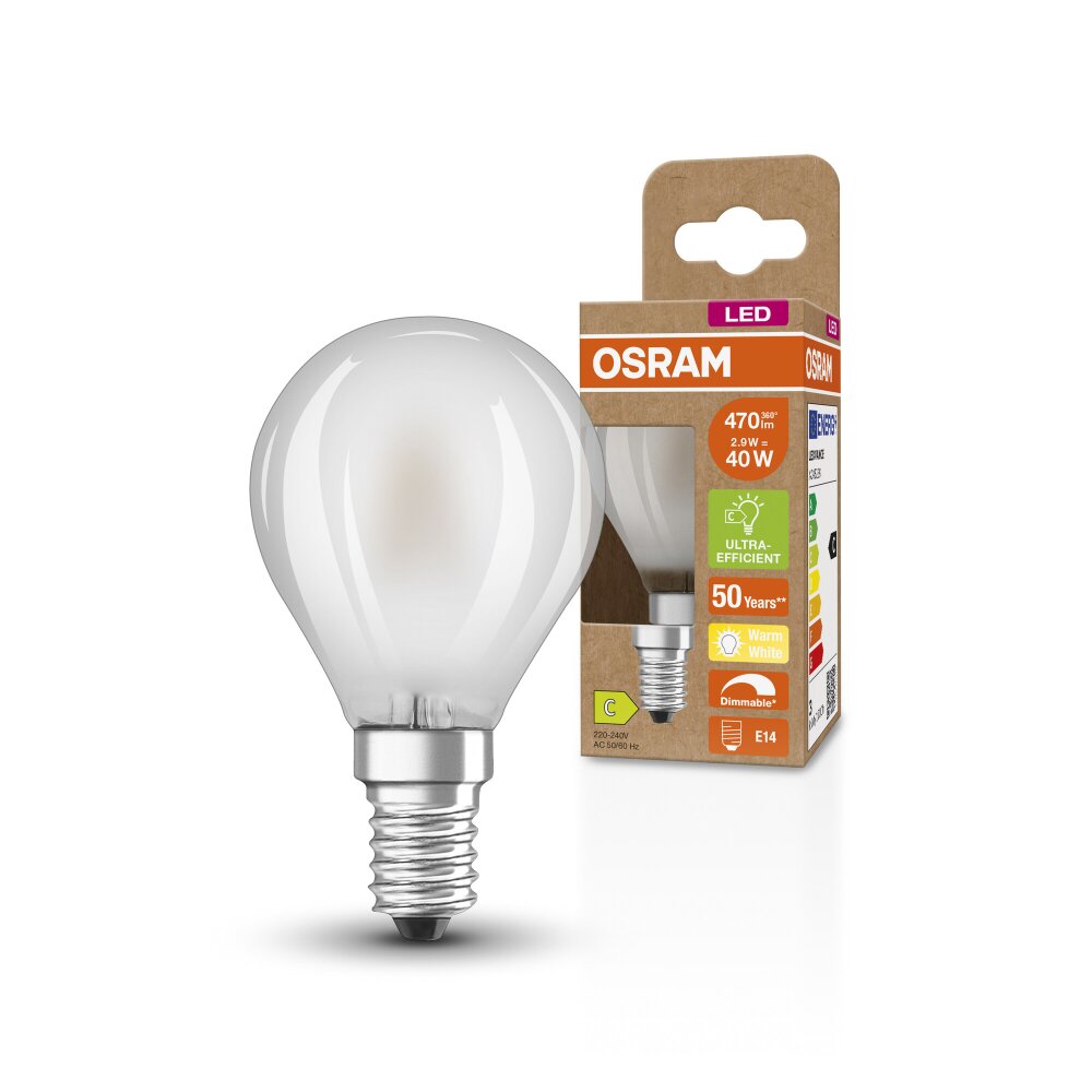 Osram E14 LED 2.9 Watt varmvit dimbar 470 Lumen main product photo