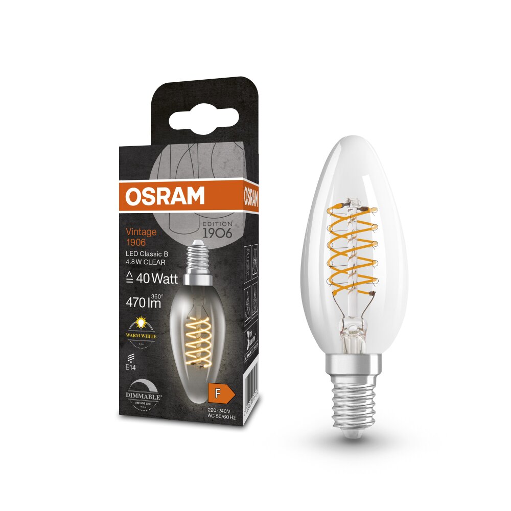 Osram E14 LED 4.8 Watt varmvit dimbar 470 Lumen main product photo