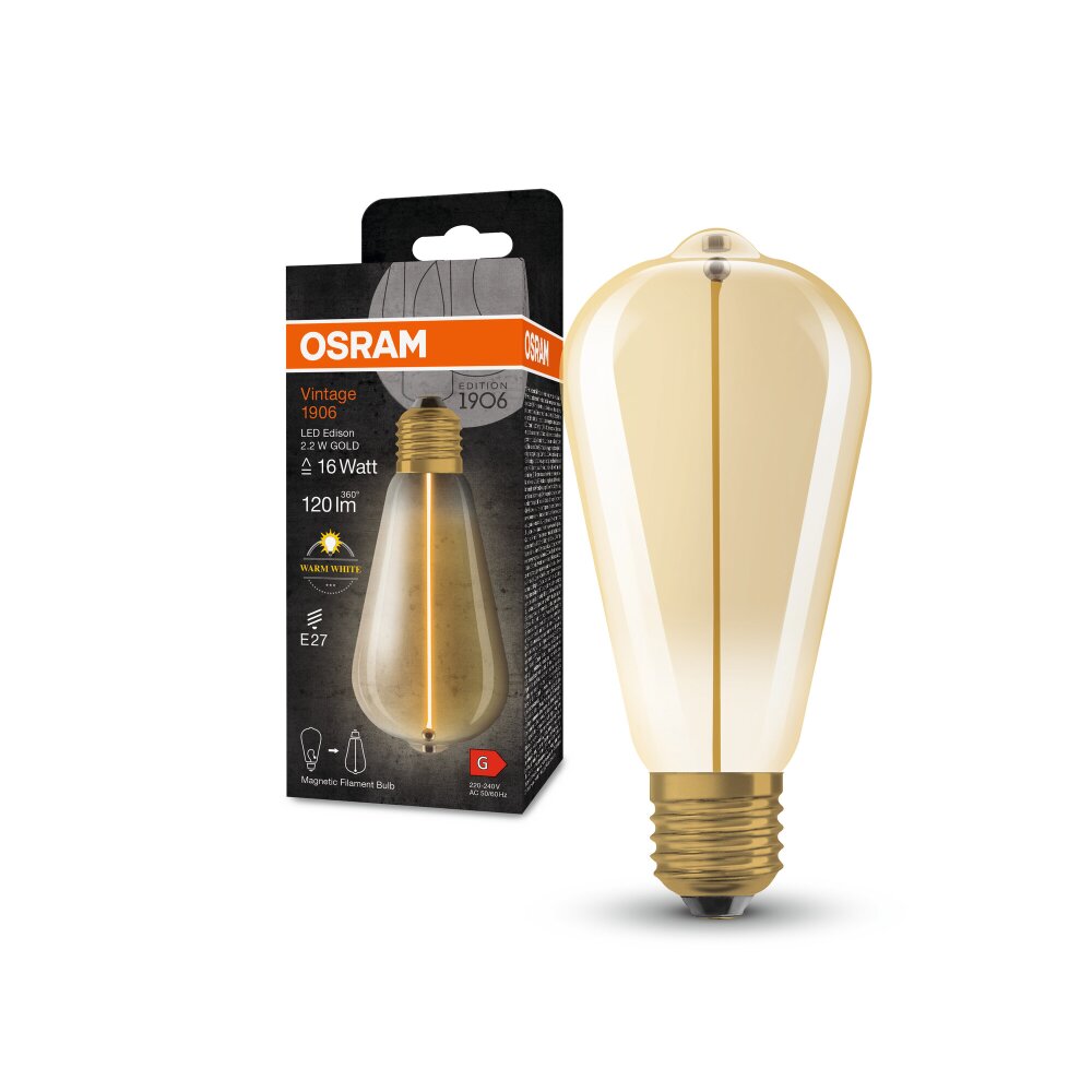 Osram E27 LED 2.2 Watt varmvit 120 Lumen main product photo