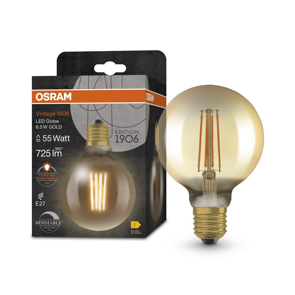 Osram E27 LED 6.5 Watt varmvit dimbar 725 Lumen main product photo