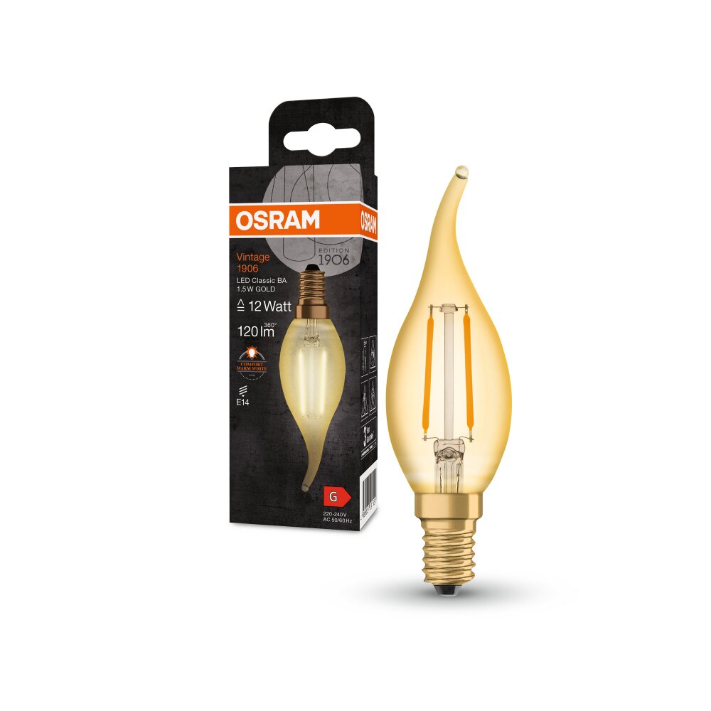 Osram E14 LED 1.5 Watt varmvit 120 Lumen main product photo