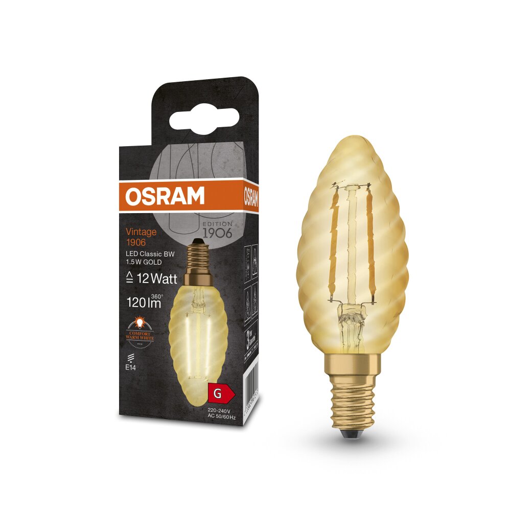 Osram E14 LED 1.5 Watt varmvit 120 Lumen main product photo