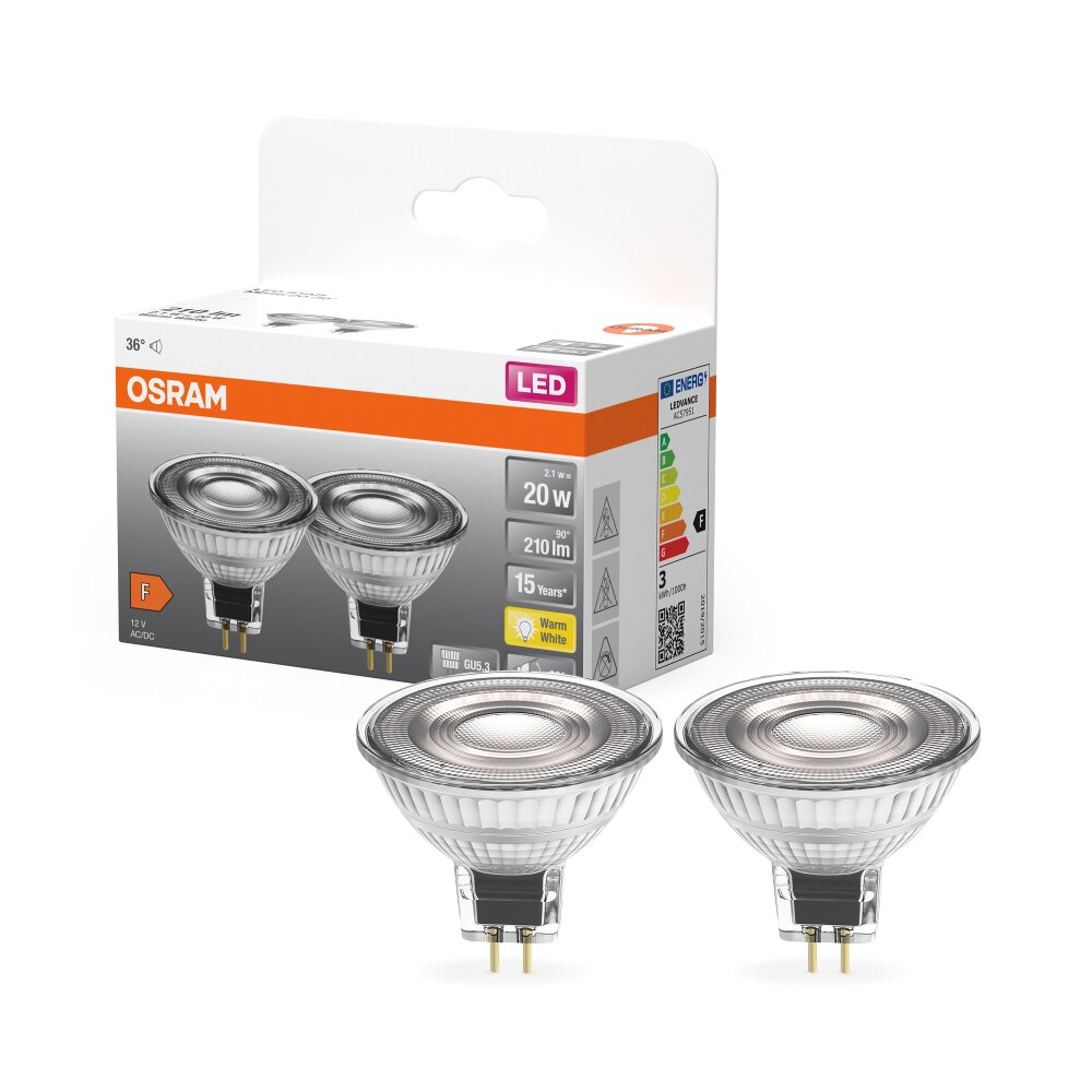 Osram LED 2.6 Watt varmvit 210 Lumen main product photo