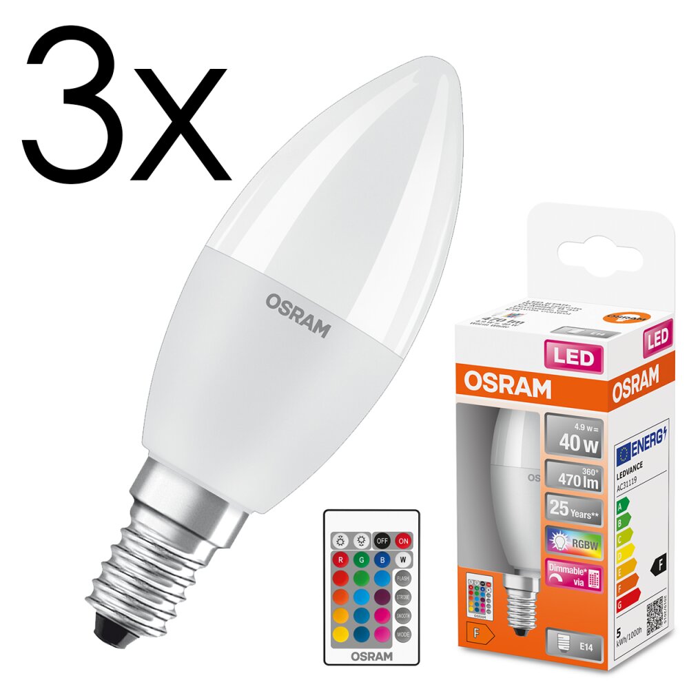 E14 LED 4.9 Watt varmvit dimbar 470 Lumen main product photo
