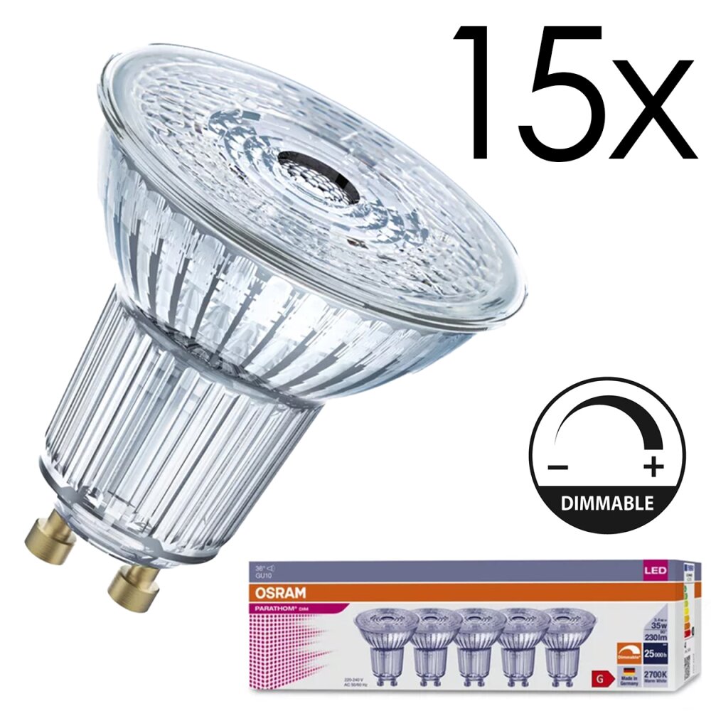 GU10 LED 3.4 Watt varmvit dimbar 230 Lumen main product photo