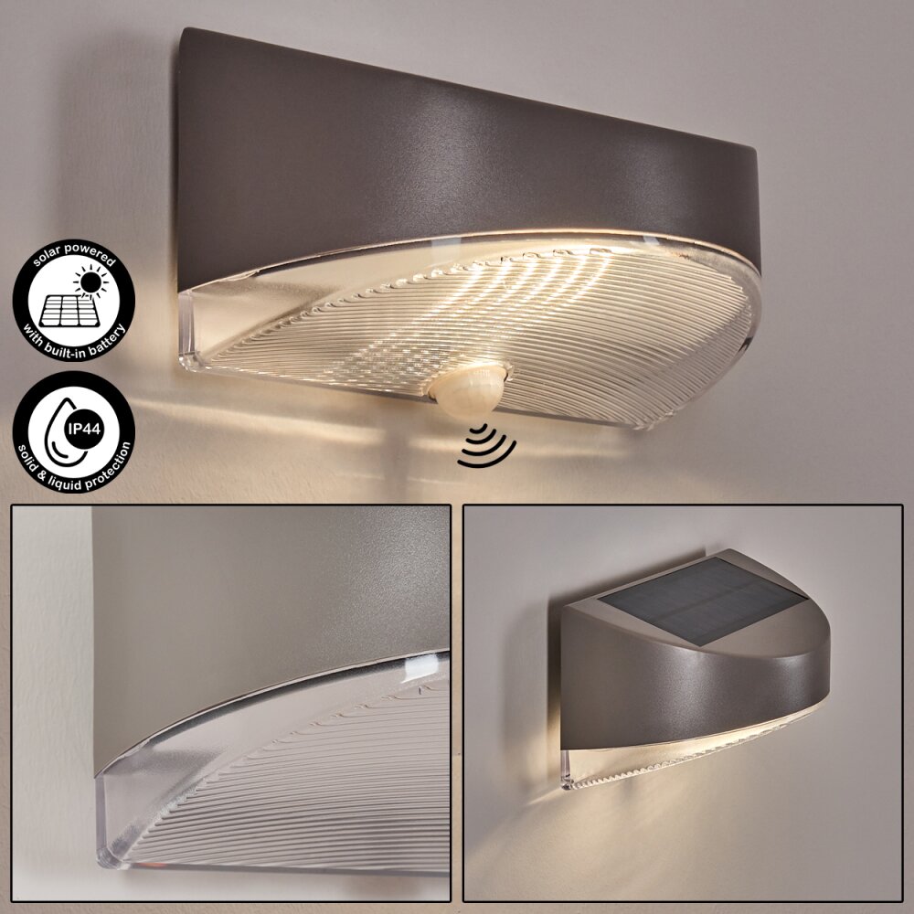 Tolerud vägglampa utomhus LED Grått, Silver, 1-ljuskällor, Rörelsedetektor main product photo
