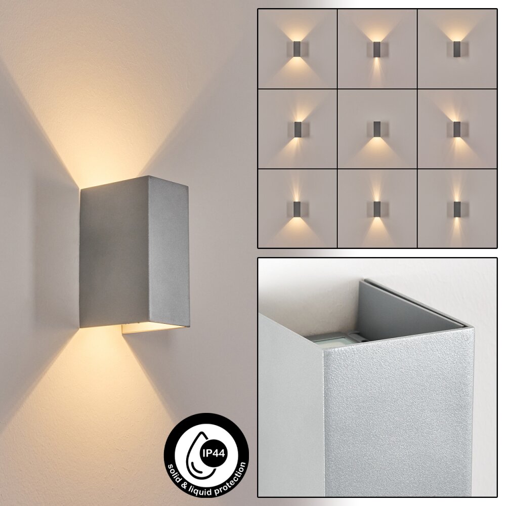 Hoods vägglampa utomhus, Up & Down Lampa, Vägglampa LED Silver, 1-ljuskällor main product photo
