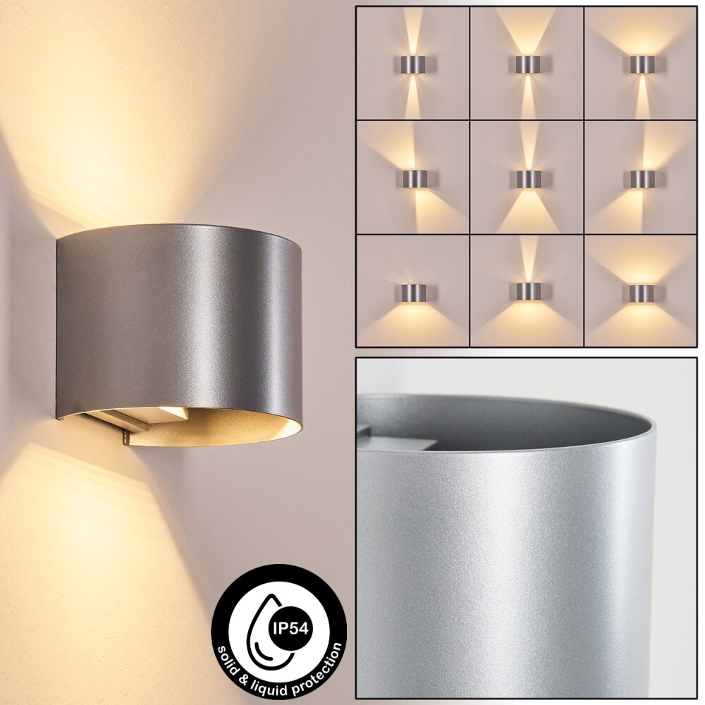 Tamarin vägglampa utomhus, Up & Down Lampa, Vägglampa LED Silver, 1-ljuskällor main product photo