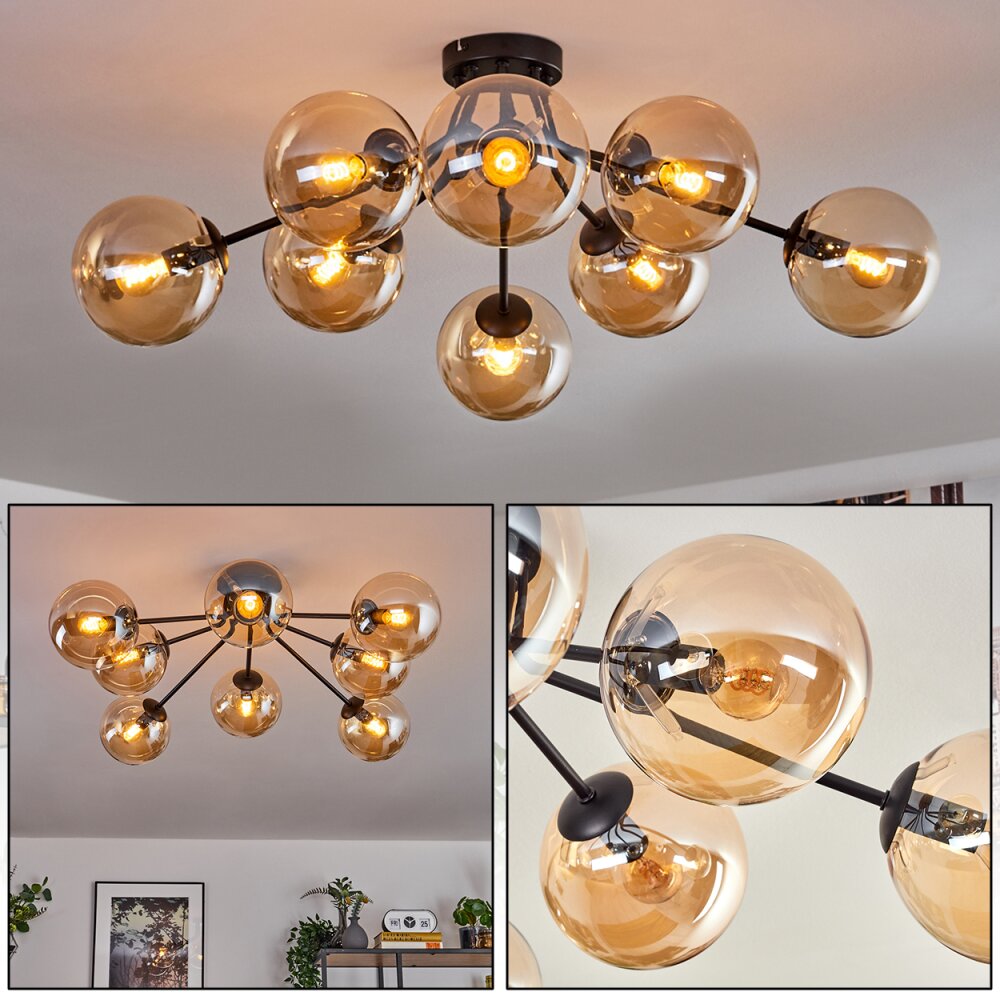 Gastor Taklampa 87 cm Svart, 8-ljuskällor main product photo