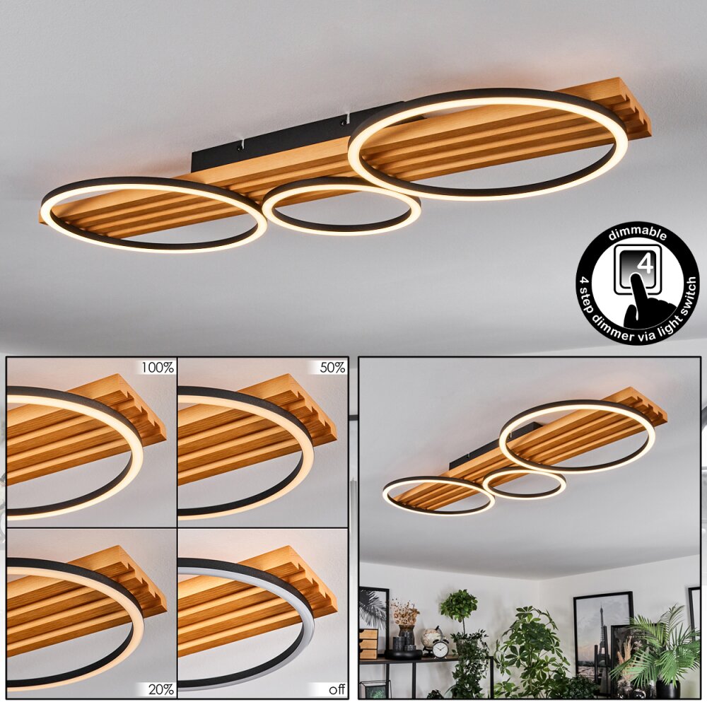 Pompu Taklampa LED Naturfärger, Svart, 1-ljuskällor main product photo