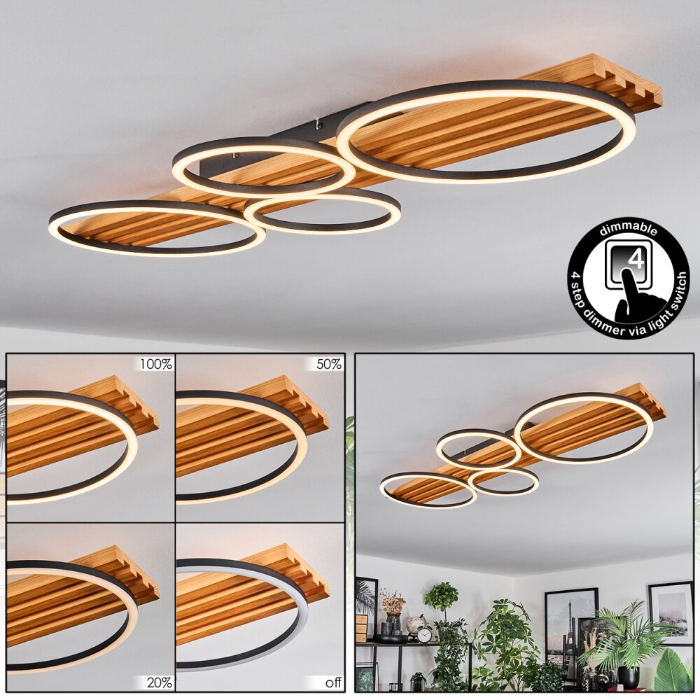 Pompu Taklampa LED Naturfärger, Svart, 1-ljuskällor main product photo