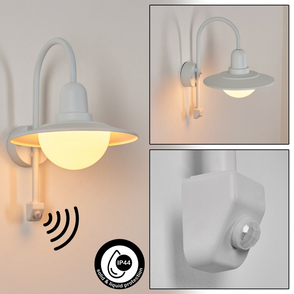 Pohei vägglampa utomhus Vit, 1-ljuskällor, Rörelsedetektor main product photo