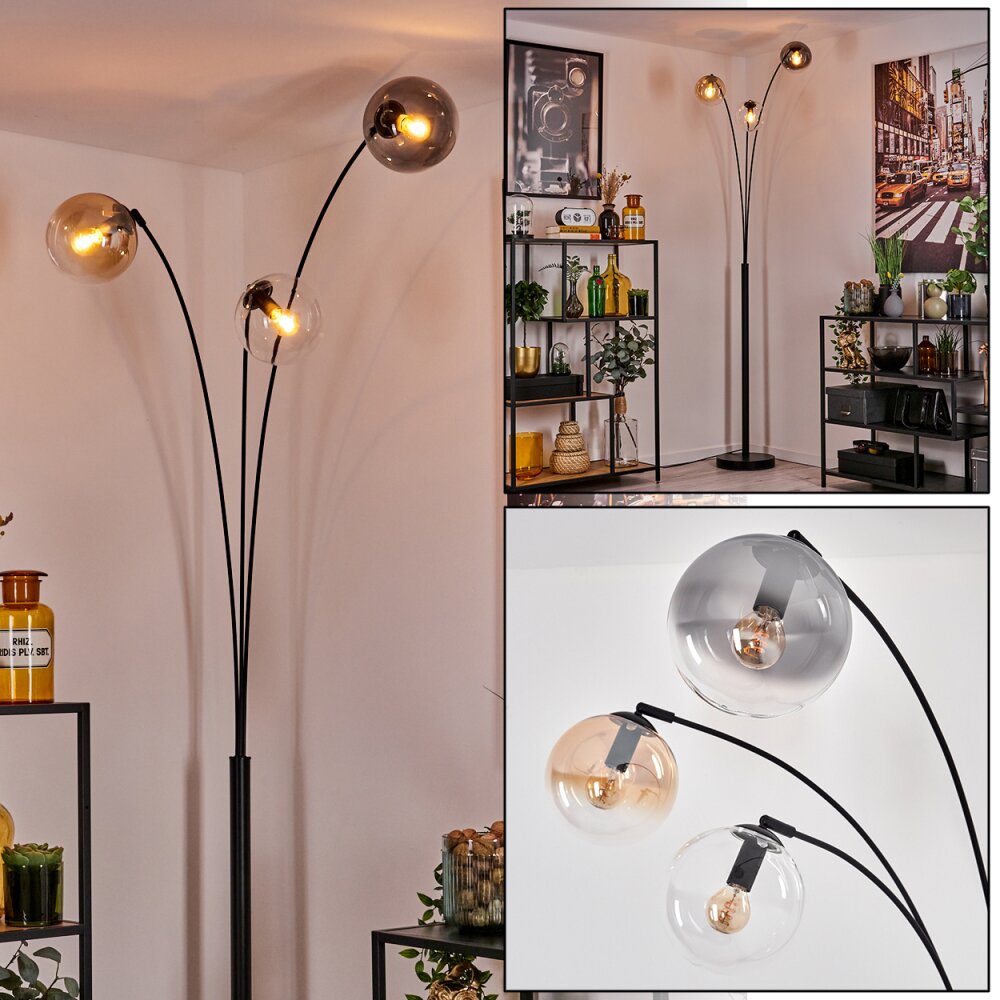 Gastor Golvlampa Amber, Klart, Rökfärger, 3-ljuskällor main product photo