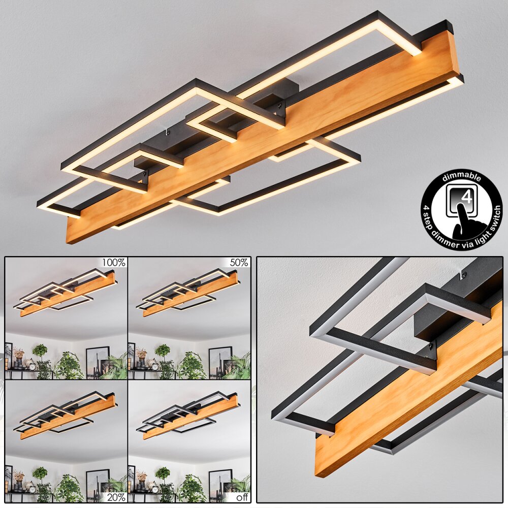 Pompu Taklampa LED Naturfärger, Svart, 1-ljuskällor main product photo