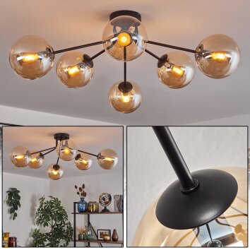 Gastor Taklampa 74 cm Amber, Klart, 6-ljuskällor