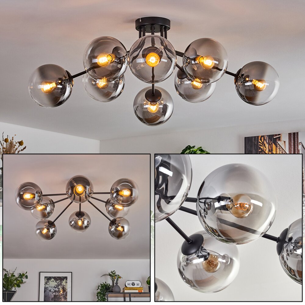 Gastor Taklampa 87 cm Klart, Rökfärger, 8-ljuskällor main product photo