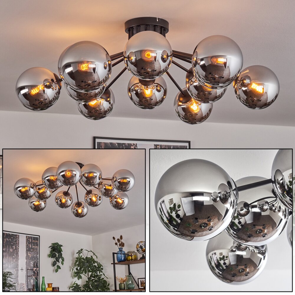 Gastor Taklampa Krom, Rökfärger, 12-ljuskällor main product photo