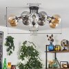 Gastor Taklampa 91 cm Amber, Klart, Rökfärger, 12-ljuskällor