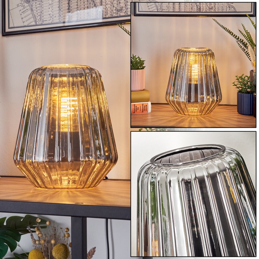 Telhais Bordslampa, Läslampa Krom, Rökfärger, Svart, 1-ljuskällor main product photo