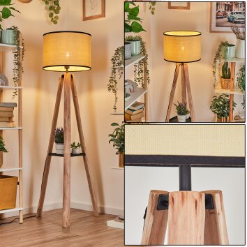 Chellas Golvlampa Naturfärger, Svart, 1-ljuskällor
