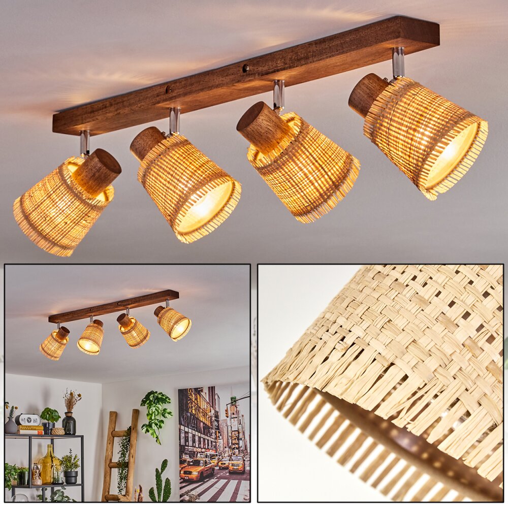 Lindberg Taklampa Krom, Mörkbrun, 4-ljuskällor main product photo