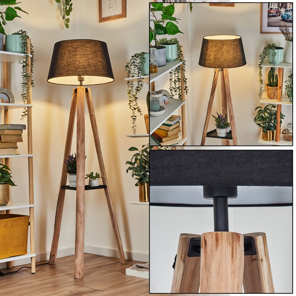 Bassagoda Golvlampa Naturfärger, Svart, 1-ljuskällor main product photo