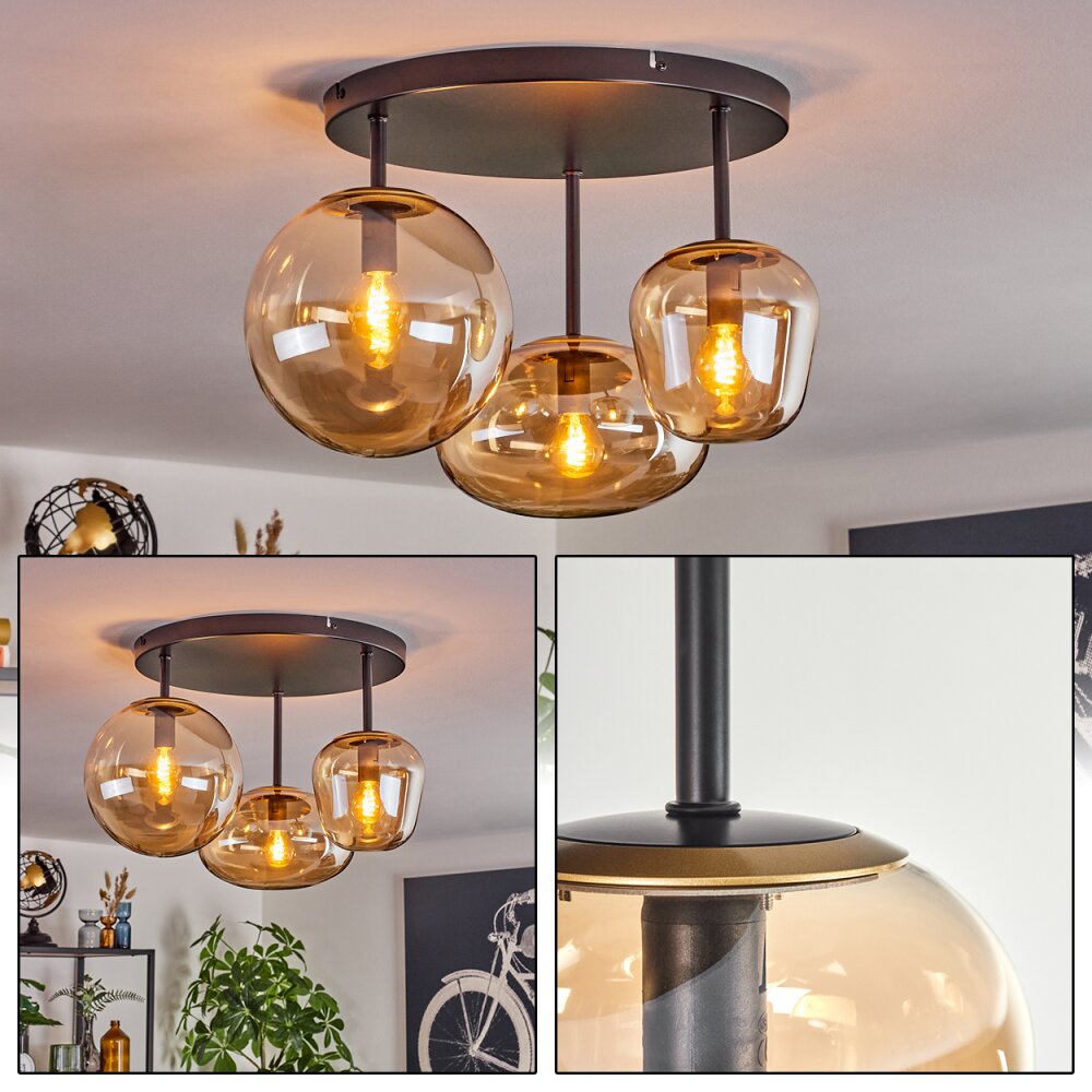 Zernez Taklampa Svart, 3-ljuskällor main product photo