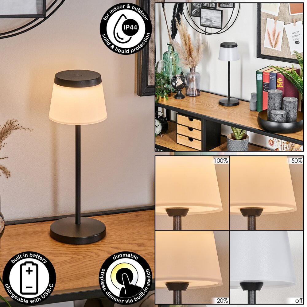 Algeraz Bordslampa utomhus, Bordslampa LED Svart, 1-ljuskällor main product photo