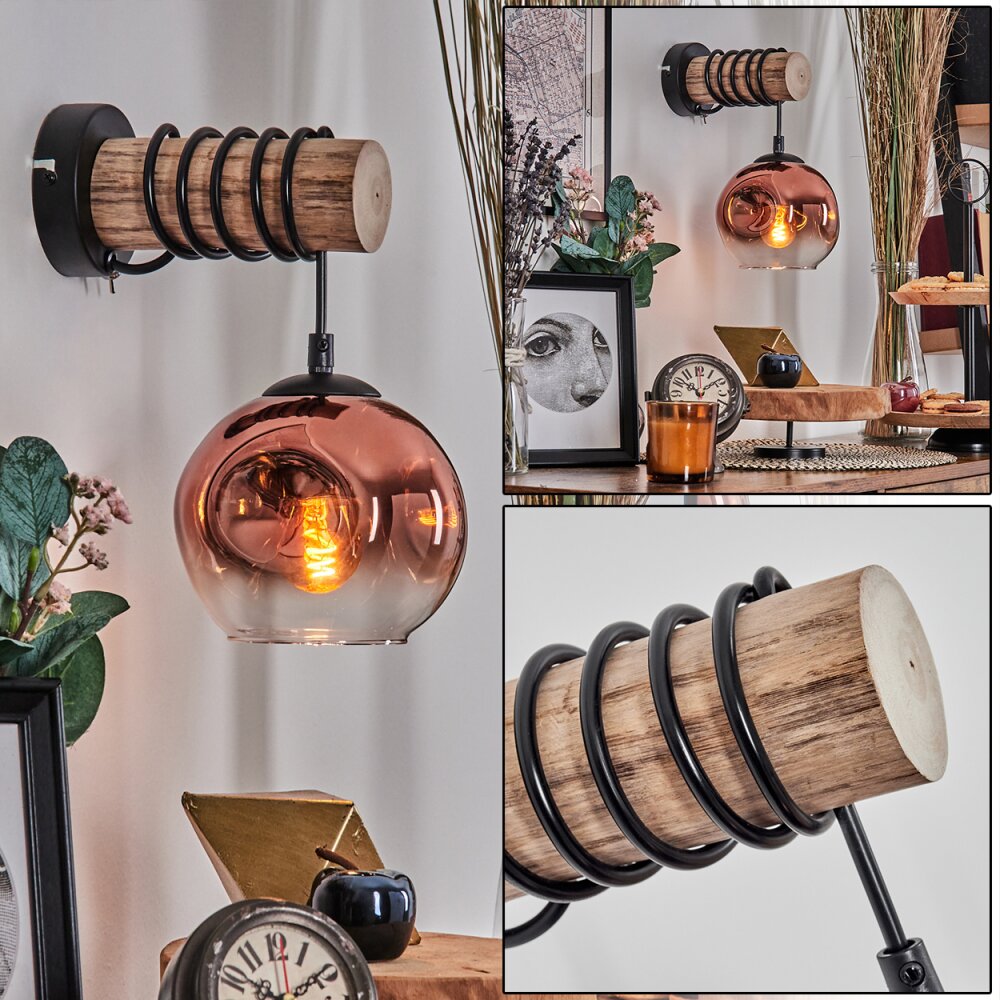 Ripoll kullampa, Vägglampa Naturfärger, Svart, 1-ljuskällor main product photo