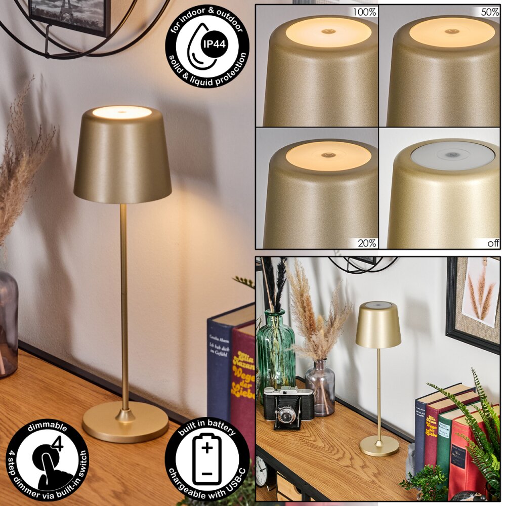 Belece Bordslampa utomhus, Bordslampa LED Guld, 1-ljuskällor main product photo